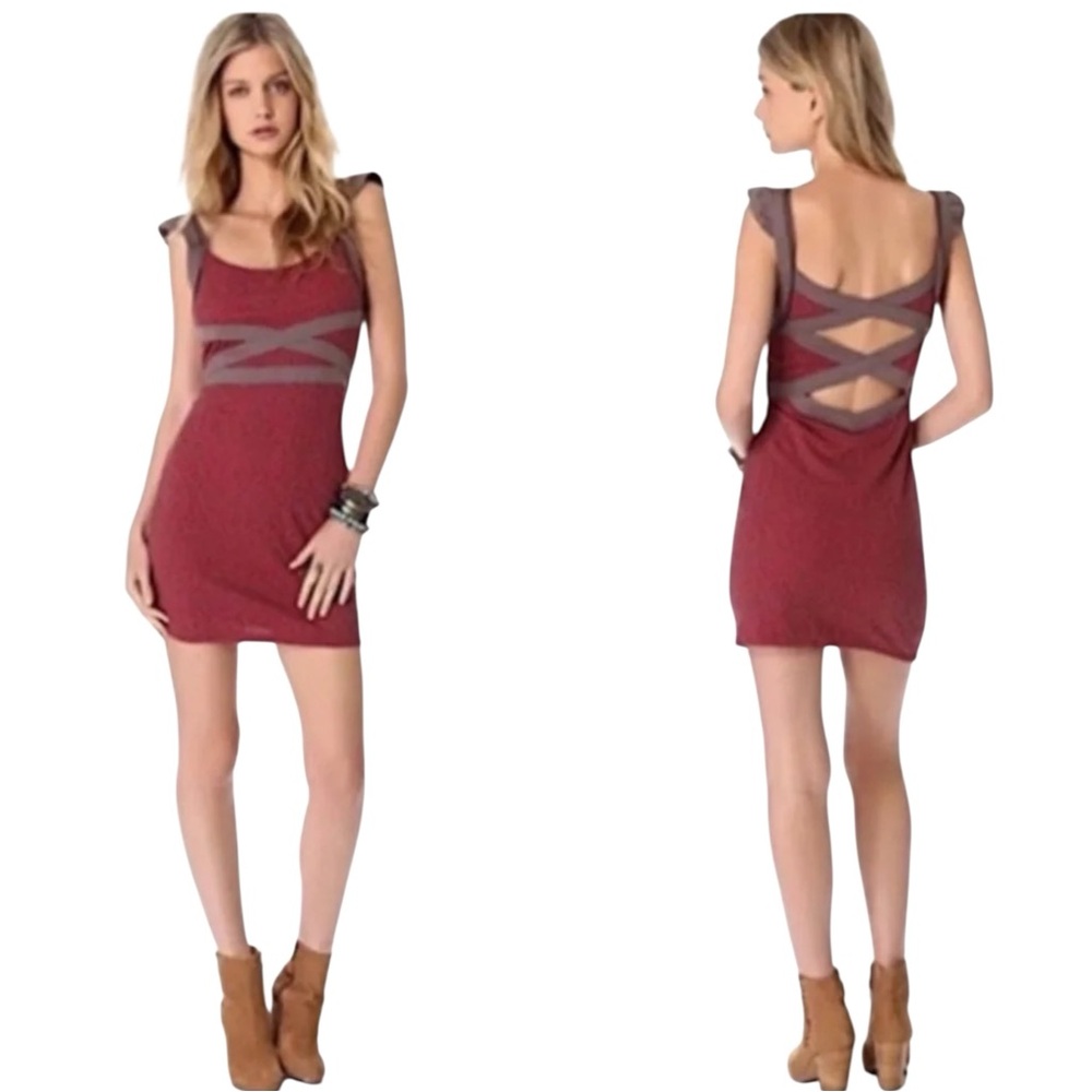 Free People “Cross My Heart” Mini Dress